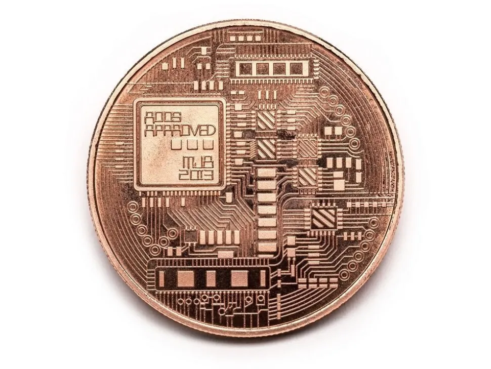 Bitcoin BTC w kapslu - moneta kolekcjonerska
