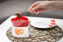 Czekoladowe fondue czerwone porcelanowe