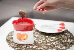 Czekoladowe fondue czerwone porcelanowe