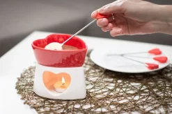 Czekoladowe fondue czerwone porcelanowe