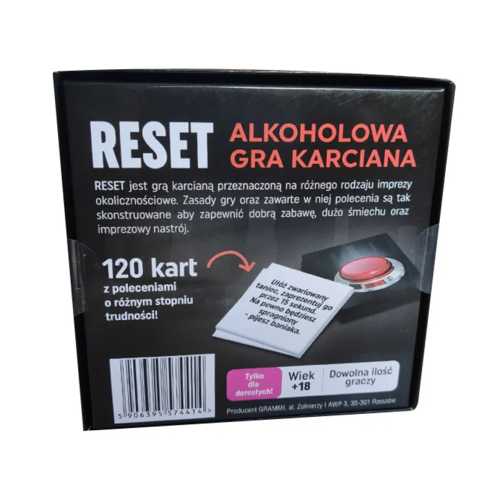 Gra imprezowa karciana RESET