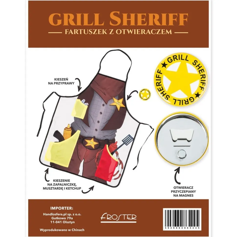Grill Sheriff - fartuszek z otwieraczem