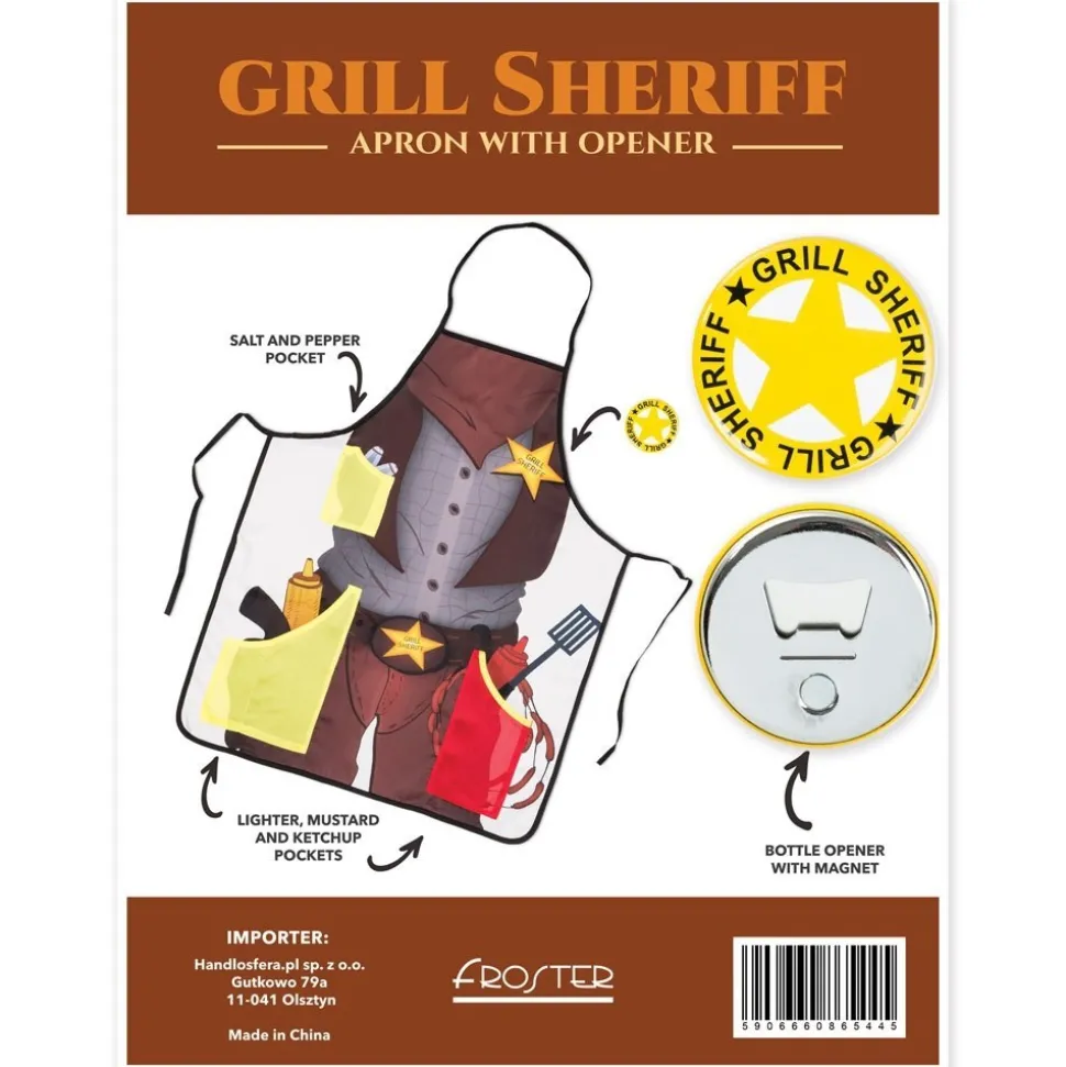 Grill Sheriff - fartuszek z otwieraczem