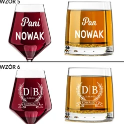 Kieliszek + szklanka z grawerem - Prezent na Ślub dla Pary Młodej