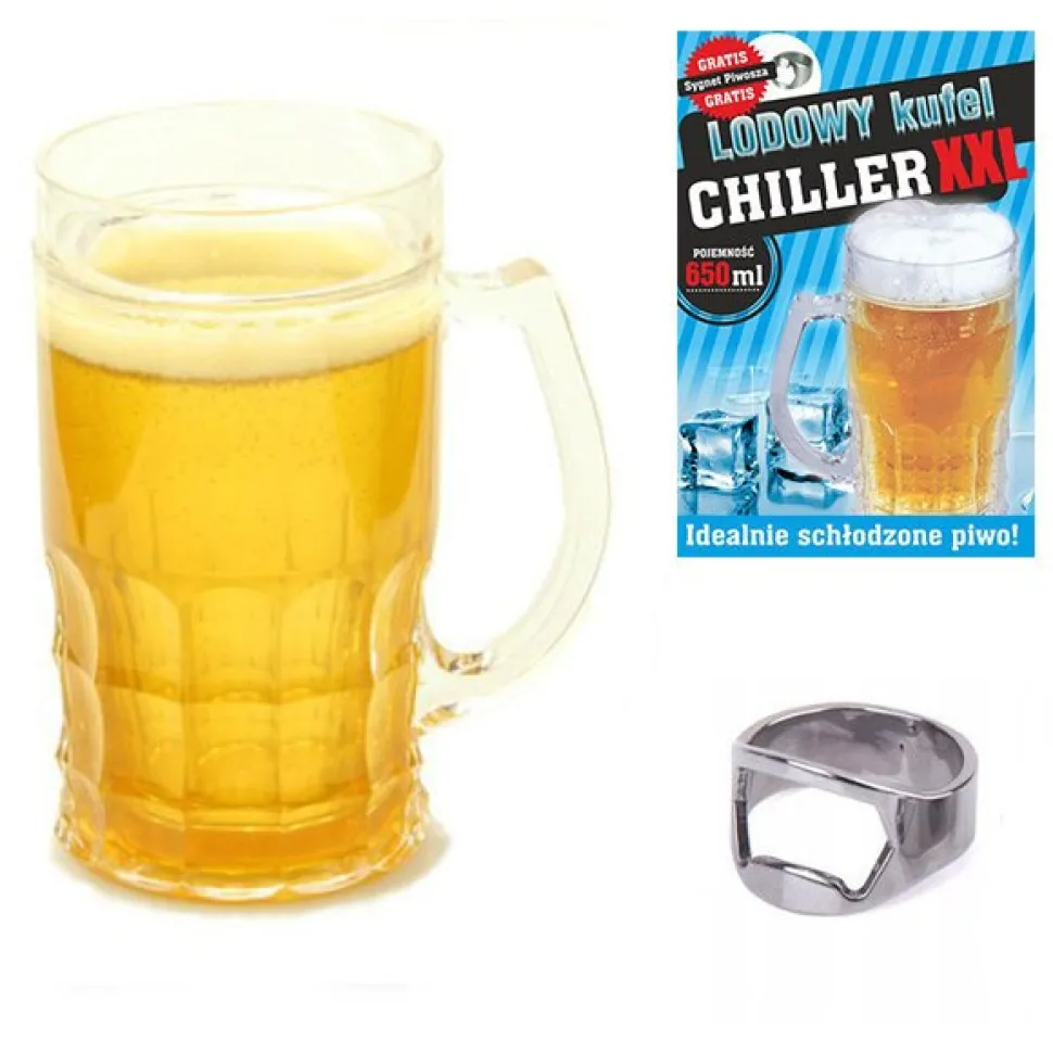 Lodowy kufel CHILLER XXL 650ml - złocisty