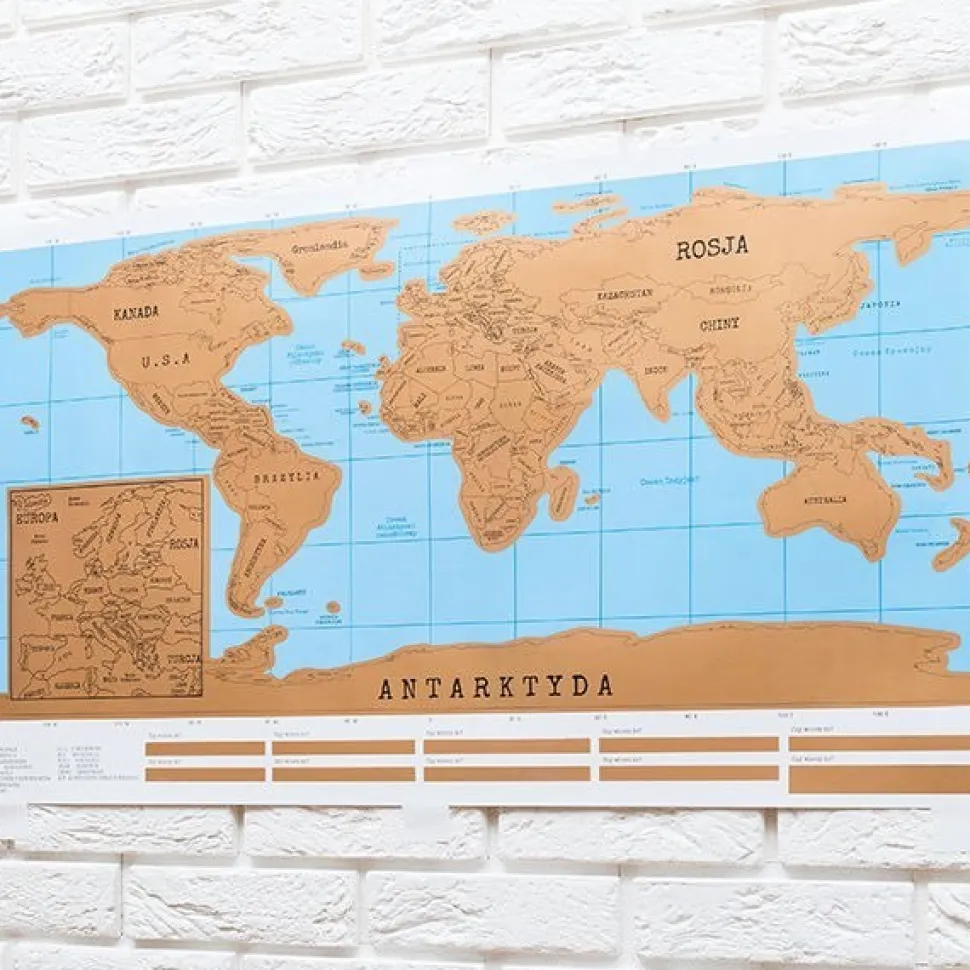 Mapa świata zdrapka - wersja po Polsku