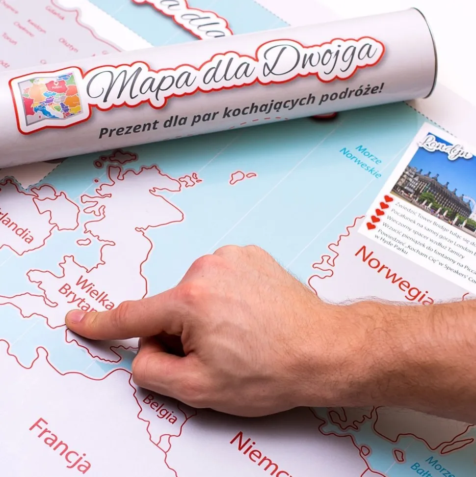 Mapa Zdrapka Europa dla Dwojga - ulepszona zdrapka