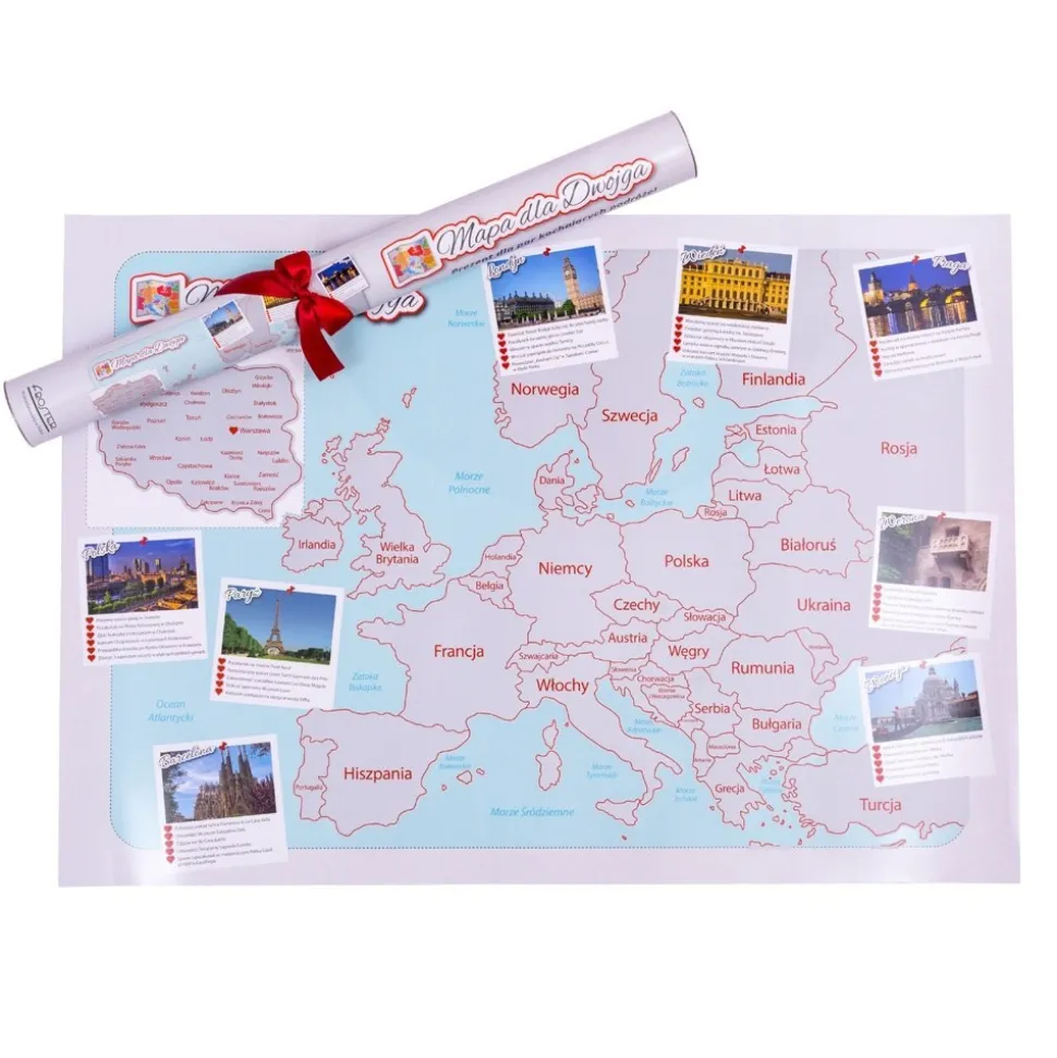Mapa Zdrapka Europa dla Dwojga - ulepszona zdrapka