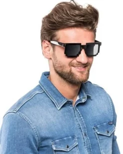 Pikselowe okulary 8 bit pixel - czarne