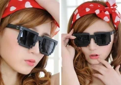 Pikselowe okulary 8 bit pixel - czarne