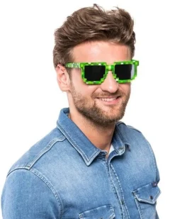 Pikselowe okulary zielone