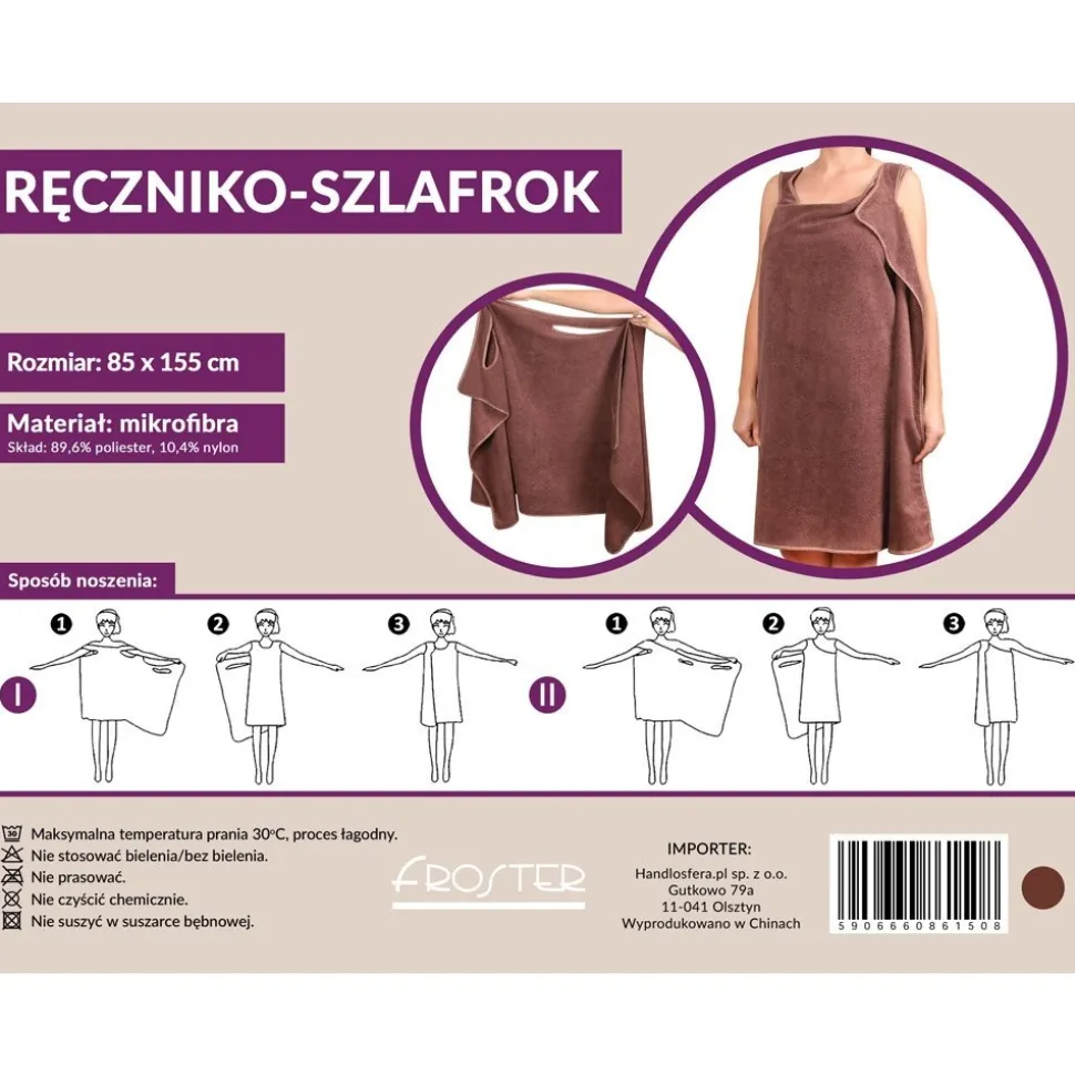 Ręczniko-Szlafrok - Brązowy