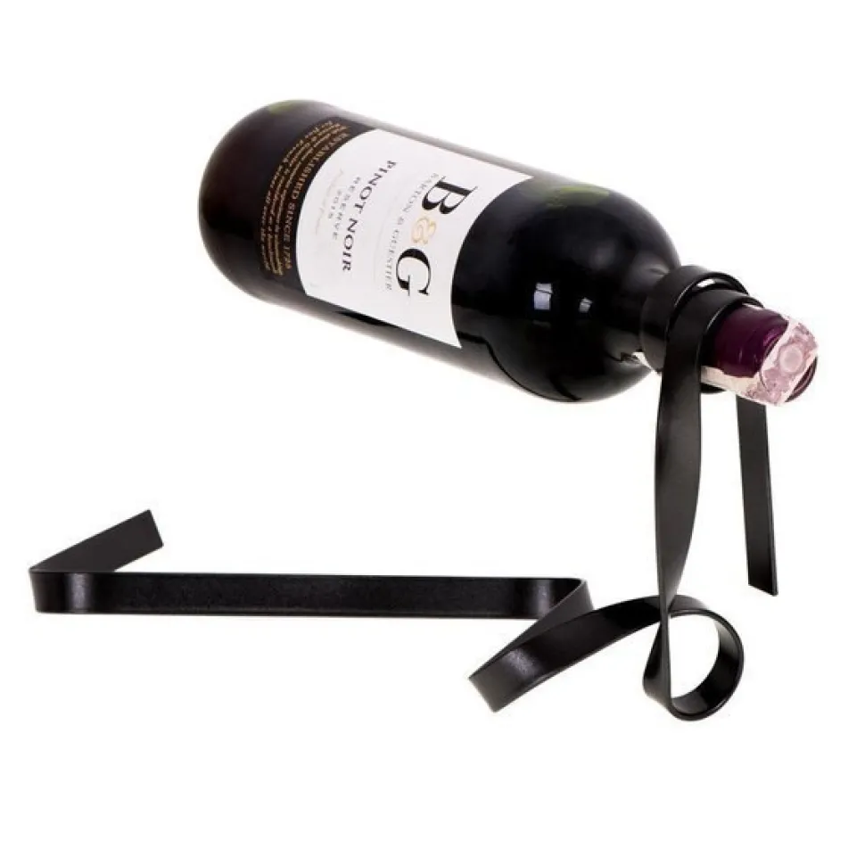 Stojak na wino WSTĄŻKA - CZARNA