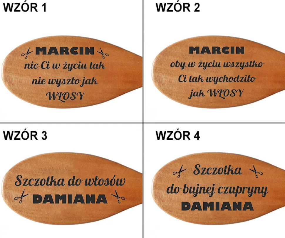 Szczotka do włosów dla łysego z grawerem - prezent dla łysego