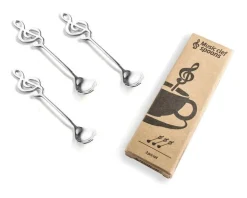 Łyżeczki muzyczne klucz wiolinowy 3 szt. - srebrne