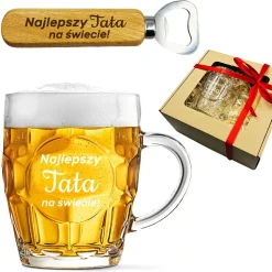 Zestaw do Piwa Kufel + Otwieracz - prezent dla Taty na Dzień Ojca Święta Urodziny